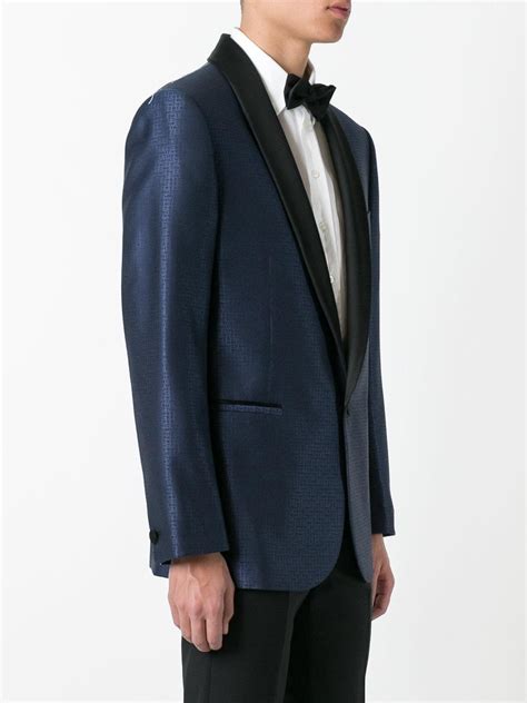 versace collection jacquard tuxedo blazer